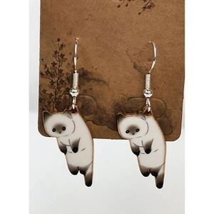 NEW, handmade Siamese Cat Earrings